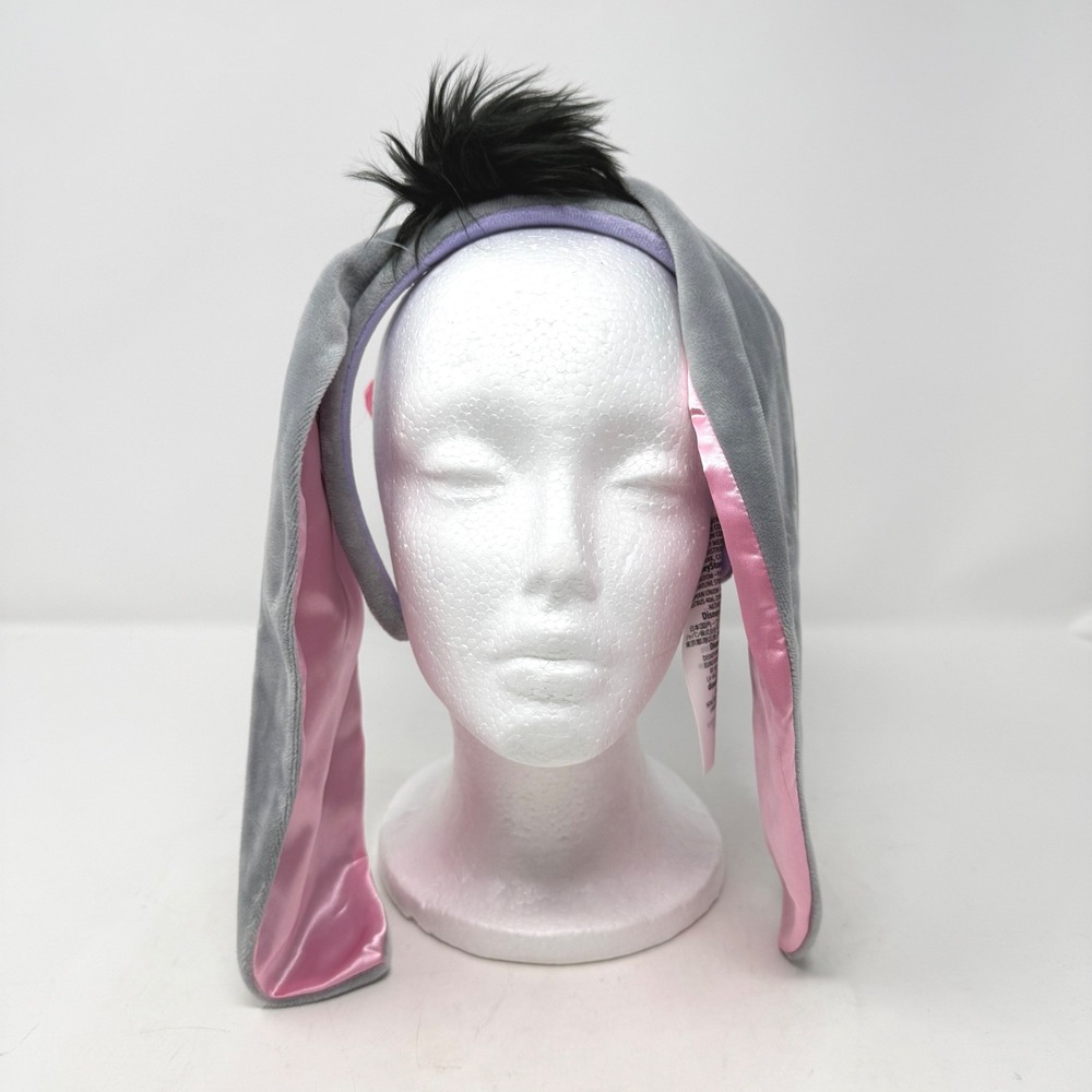 Disney Eeyore Plush Headband with Tail Gray Pink One Size Winnie the Pooh Parks